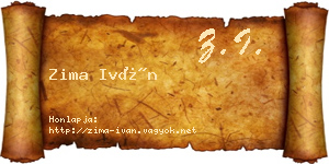 Zima Iván névjegykártya
