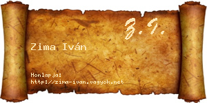 Zima Iván névjegykártya